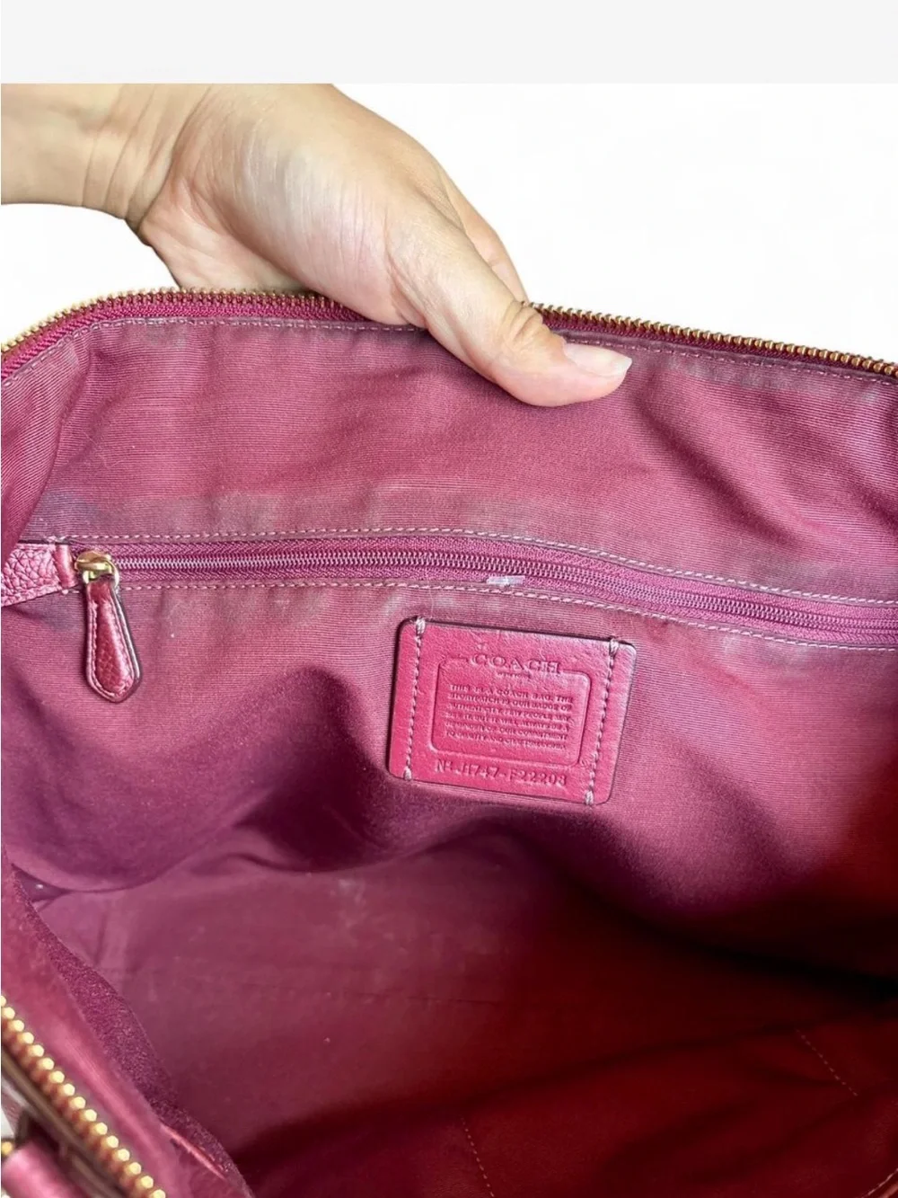 Coach Ava Chain Tote | Metallic Cherry / burgundy